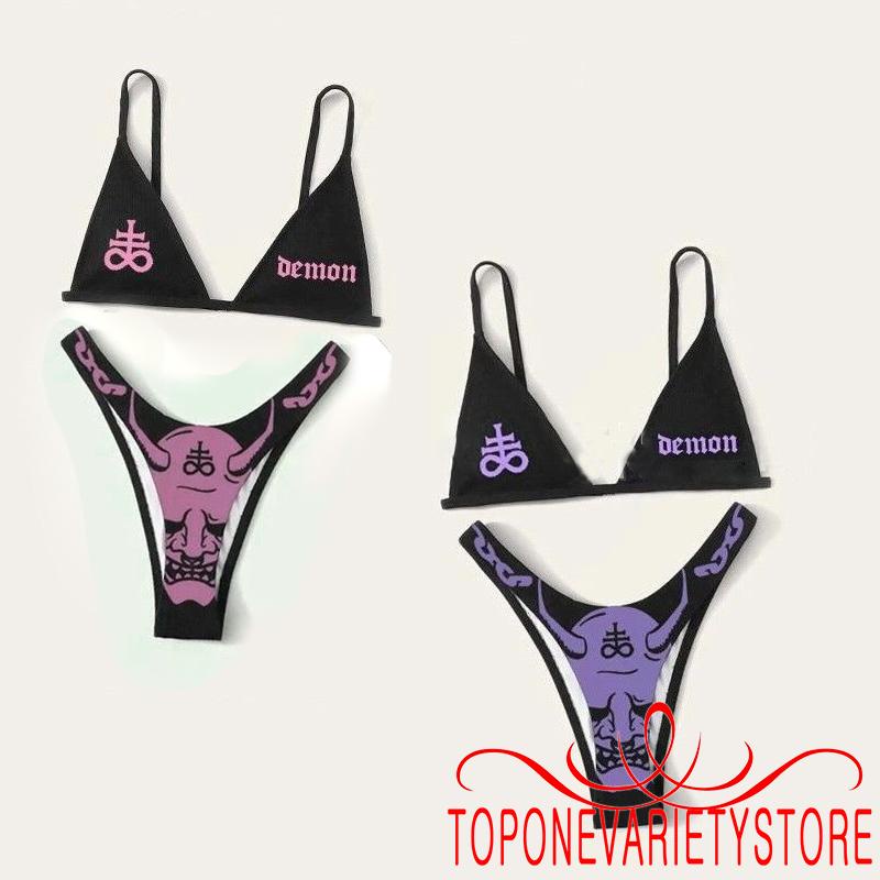 Bộ Đồ Bơi Bikini 2 Mảnh In Họa Tiết Hoạt Hình Cho Nữ