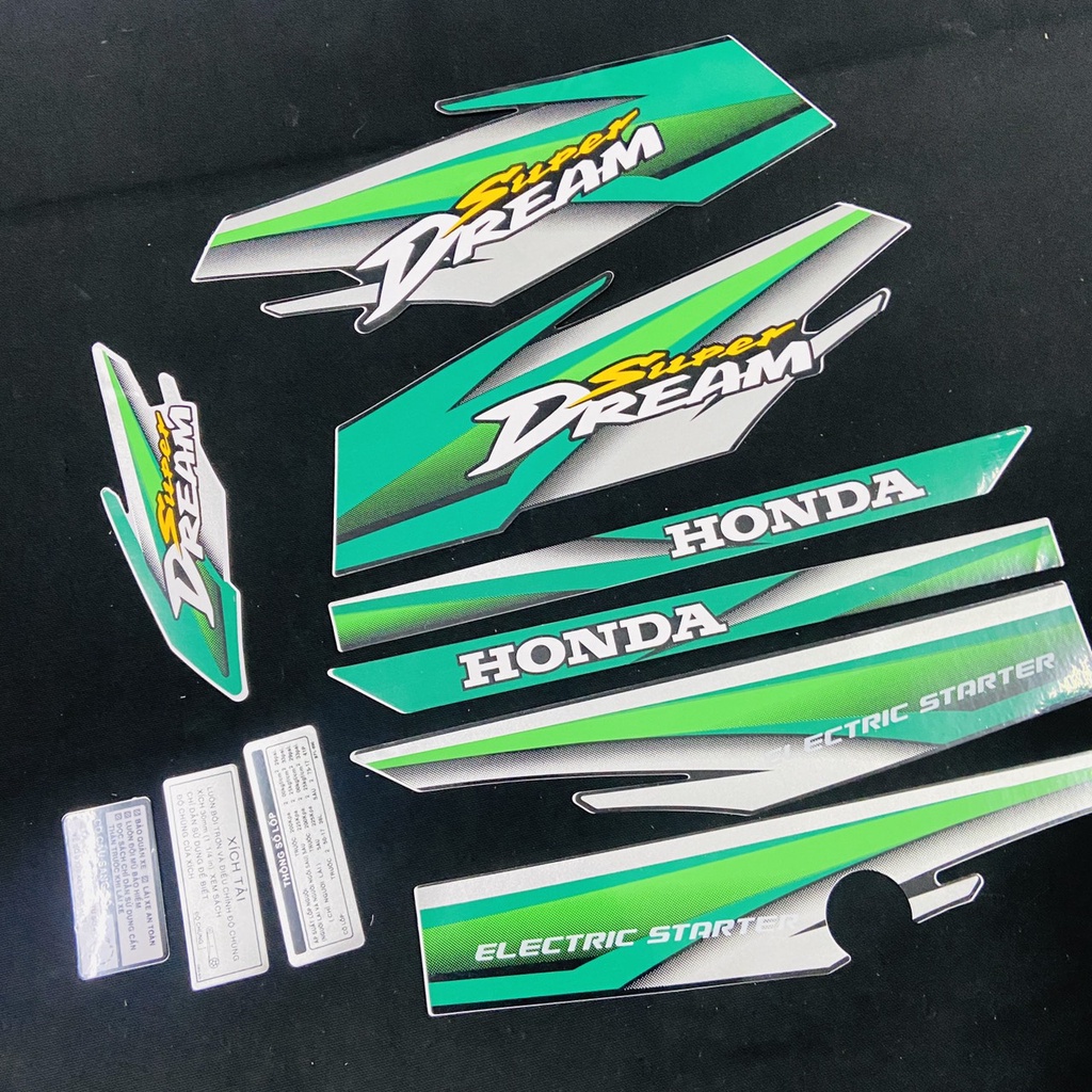 TEM RỜI DÁN FULL XE HONDA DREAM ĐỜI 2000 3 LỚP CAO CẤP - MÀU XANH LÁ