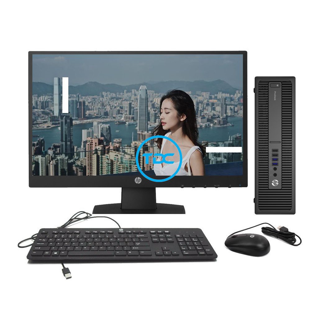 Bộ máy tính để bàn tốc độ cao HP ProDesk 600 G1 Sff, (CPU i5-4570, Ram 8GB, SSD 128GB, DVD), Màn hình HP 20 inch FullHD,