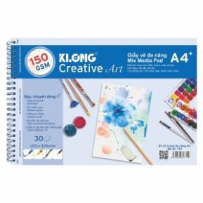 Sổ Vẽ Lò Xo Đa Năng Creative Art A4 - 150 GSM - 30 Tờ; MS:772- Giấy Có Độ Bền Bề Mặt Cực Cao