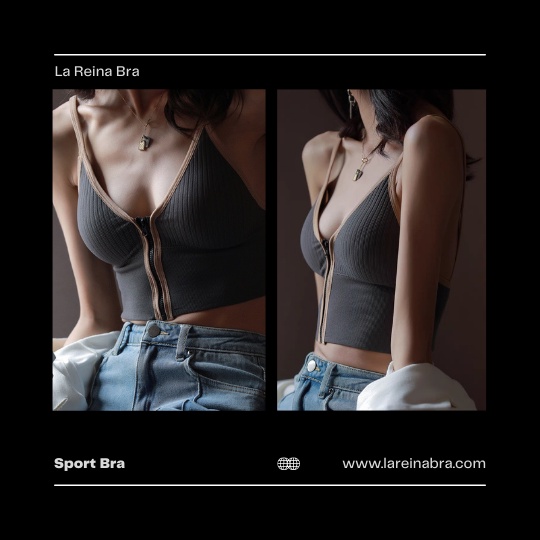 ÁO BRA 2 dây LA REINA BRA - LRAB046 có khoá kéo phía trước, có đệm lót dày dặn