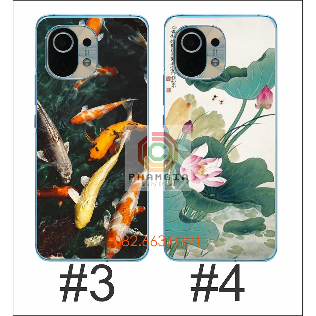 Ốp lưng Xiaomi Mi 11 / Mi 11 Pro / Mi 11 lite 4G - 5G / Mi 11 lite 5G Ne dẻo in hình hoa sen , cá koi , thư pháp đẹp