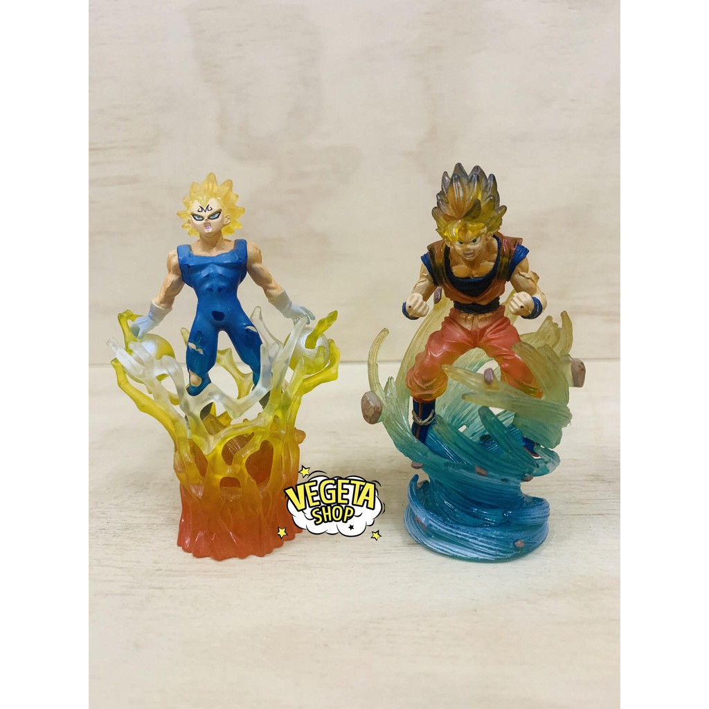 Mô hình Dragon Ball - Mô hình Majin Vegeta SSJ &amp; Songoku Goku SSJ - Chính hãng Bandai - Cao 8cm