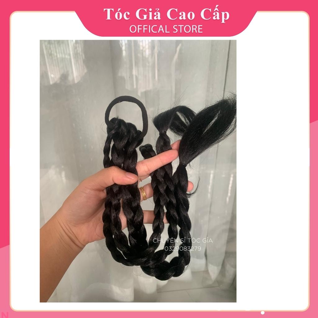 Tóc giả nữ dây cột tóc kèm bính , gồm 3 dây tết tóc QJM360