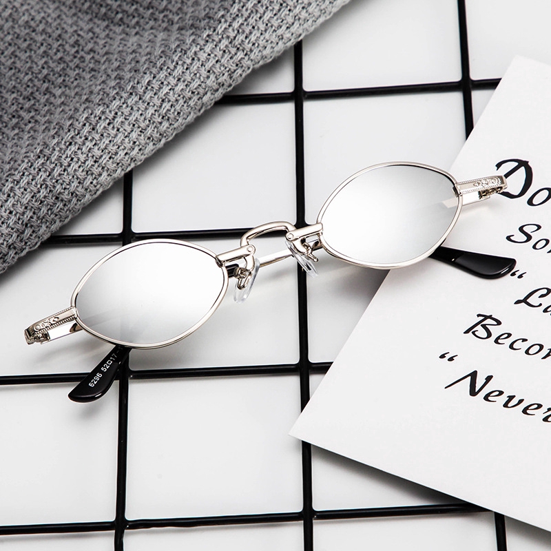 Kính mát Thời trang kim loại hình bầu dục Nam và Mỹ