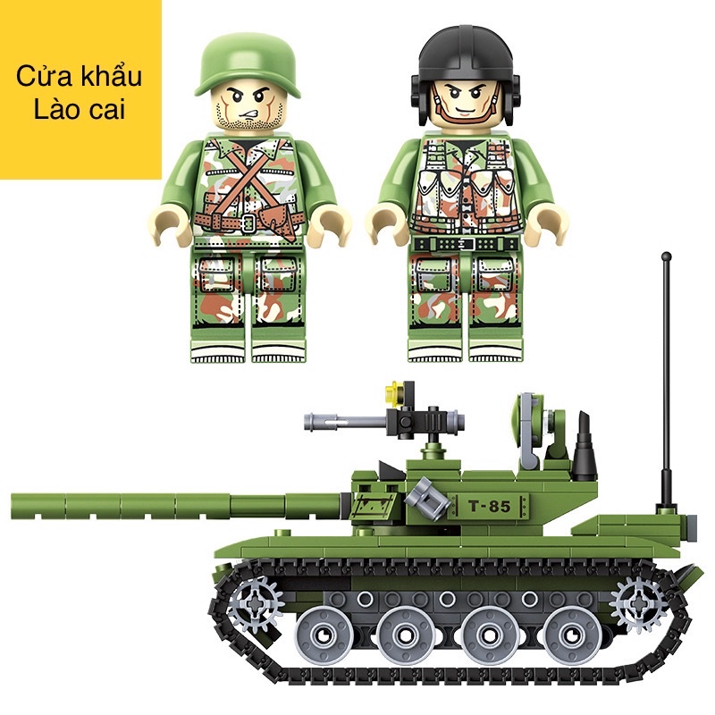 Lego con trai xe tank tăng với 415 miếng ghép