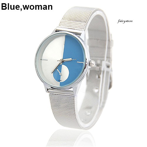 Đồng Hồ Analog Máy Quartz Dây Lưới Kiểu Dáng Thời Trang