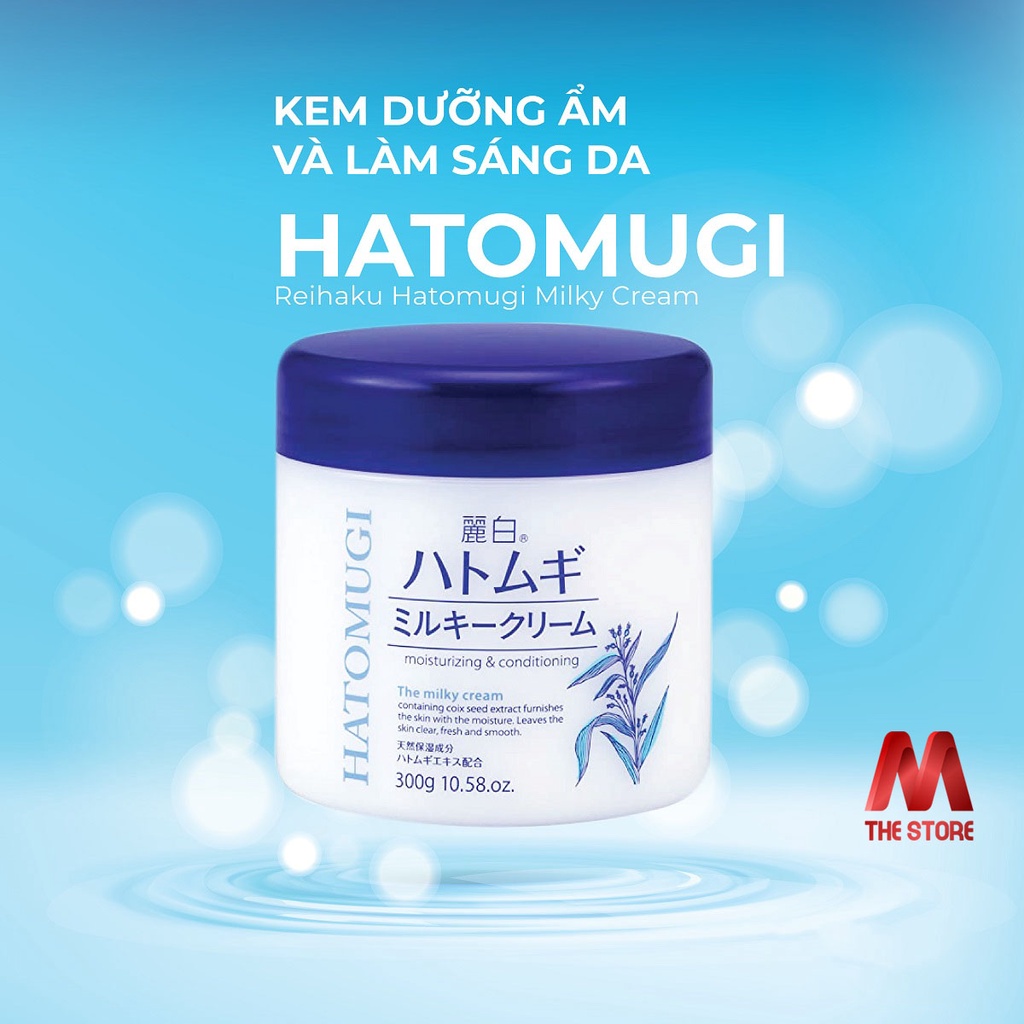 Kem Dưỡng Ẩm Hatomugi Trắng Da Moisturizing &amp; Conditioning The Milky Cream 300g