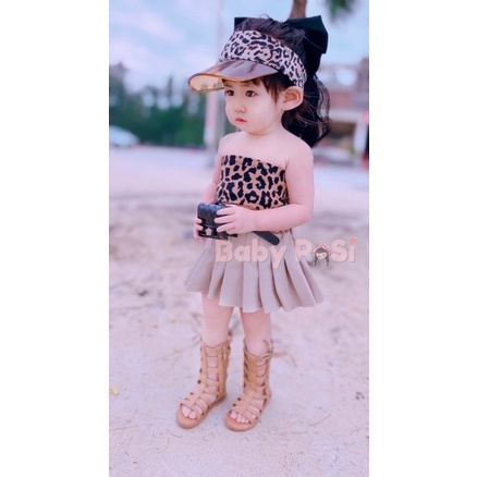 Chân váy xếp ly mẫu 1 cho bé