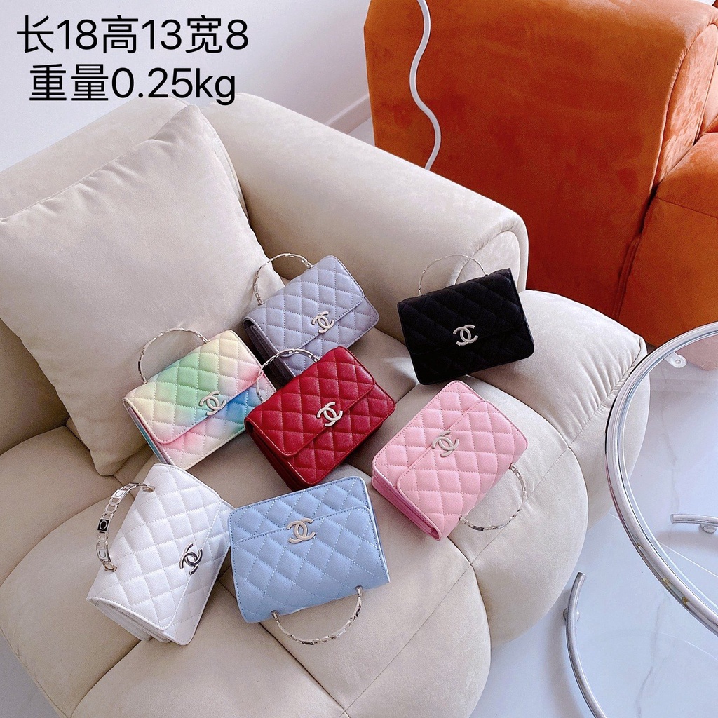 Túi Đeo Chéo Một Dây Xích Nhỏ Sơn Màu Kim Cương Cổ Điển Mới 2022