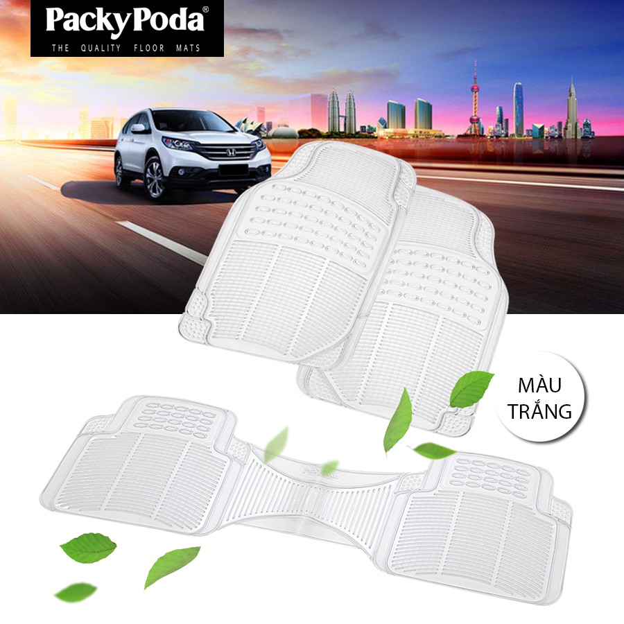 [Mã INCU300 giảm 10% đơn 499K] Bộ Thảm Lót Sàn Ô Tô PACKY PODA 79017907 Màu Đen 4 Chỗ Nhập Khẩu Chính Hãng