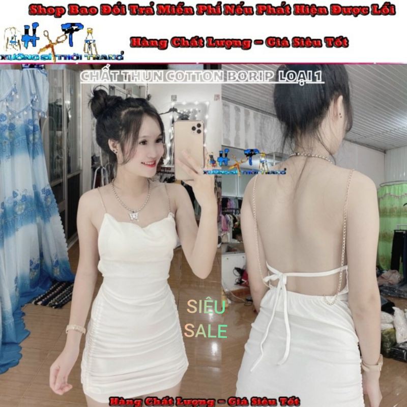 Đầm Ôm Body Nữ Cột Nơ Lưng Phối Dây Xích Siêu Thời Trang Hot 2021 - Hàng Có Sẵn | BigBuy360 - bigbuy360.vn