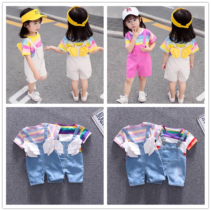 Set quần áo họa tiết cầu vồng xinh xắn dành cho các bé