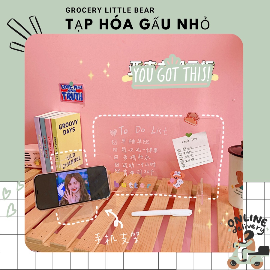 Bảng trong ghi chú sáng tạo để bàn siêu xinh - gaunho