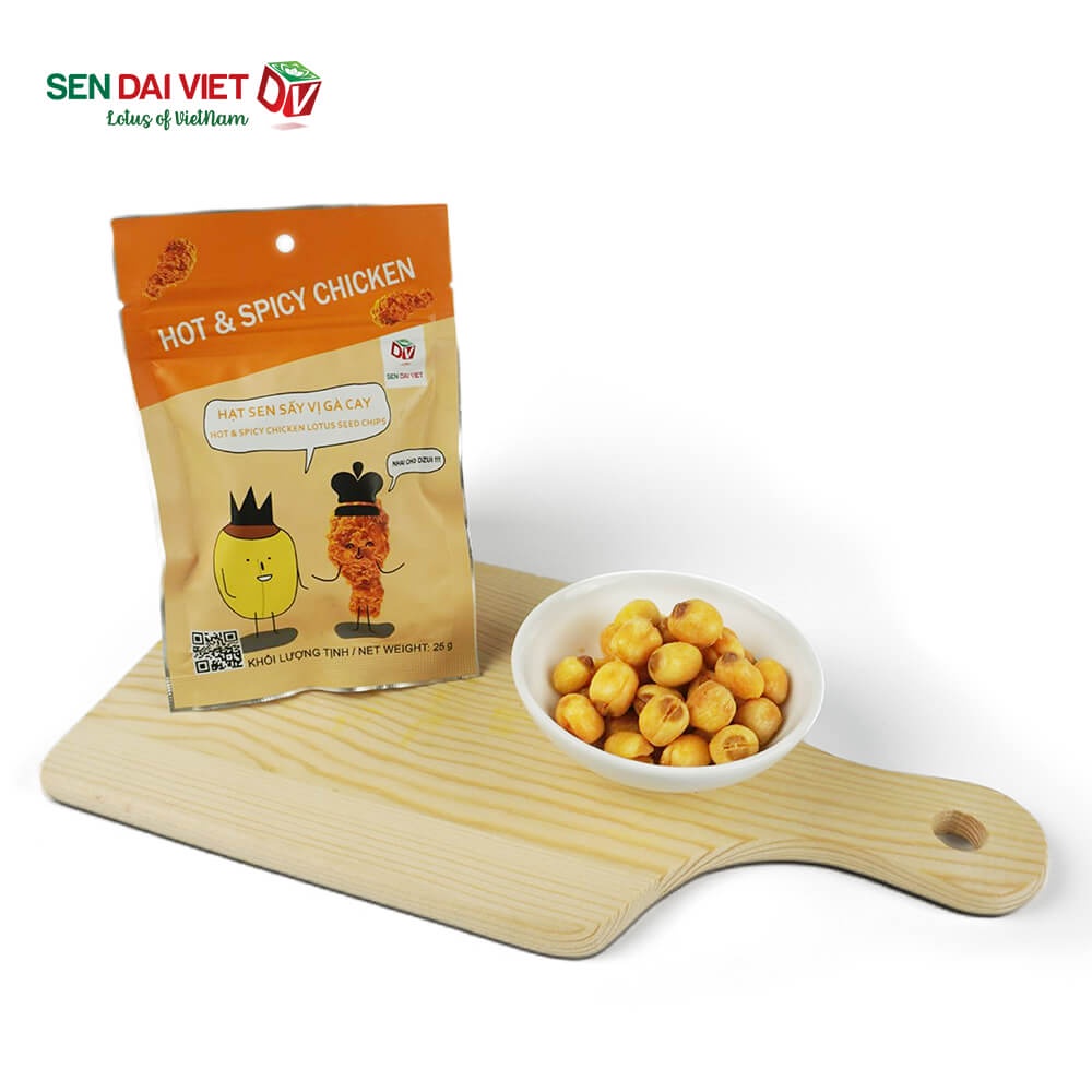 Hạt Sen Sấy Vị Gà Cay-Cay Cay, Mặn Mặn-Sen Đại Việt-Gói 25g