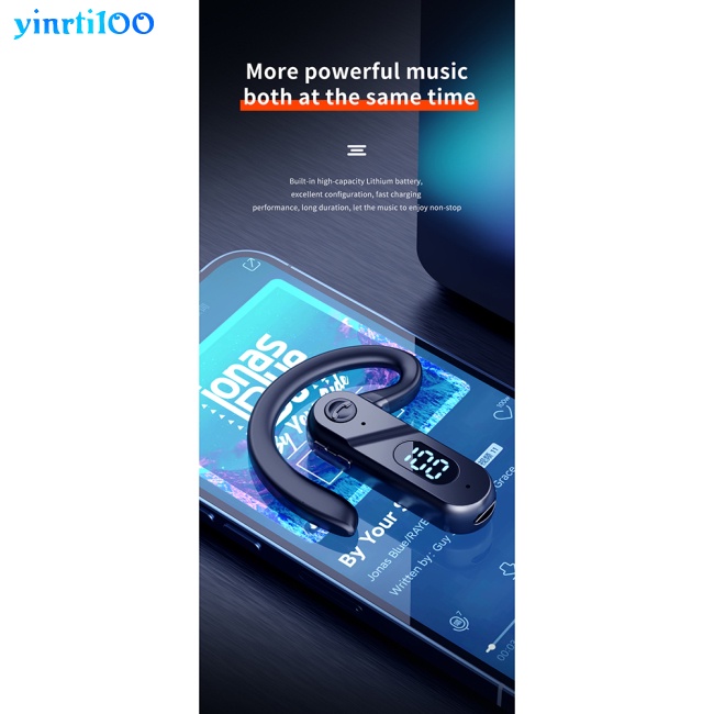 Tai Nghe Bluetooth 5.2 Yinrti100 V28 Kỹ Thuật Số Có Màn Hình Hiển Thị