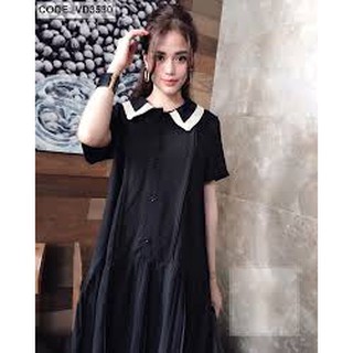 Váy dầm suông cổ ren