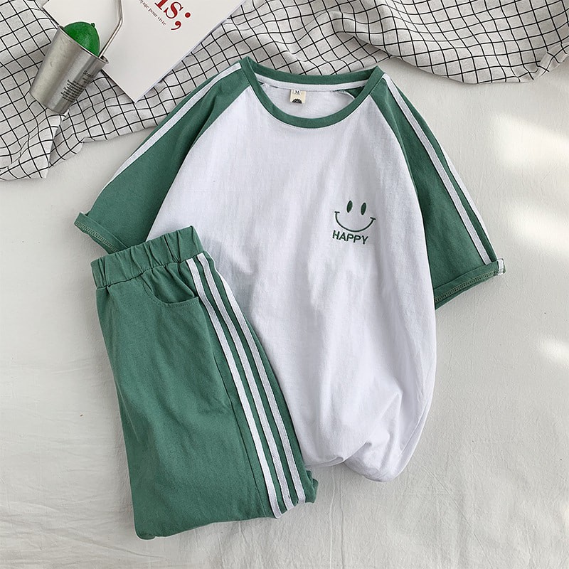 Bộ thể thao Unisex - Bộ thể thao nam nữ thêu hình  chất liệu cotton mềm mịn
