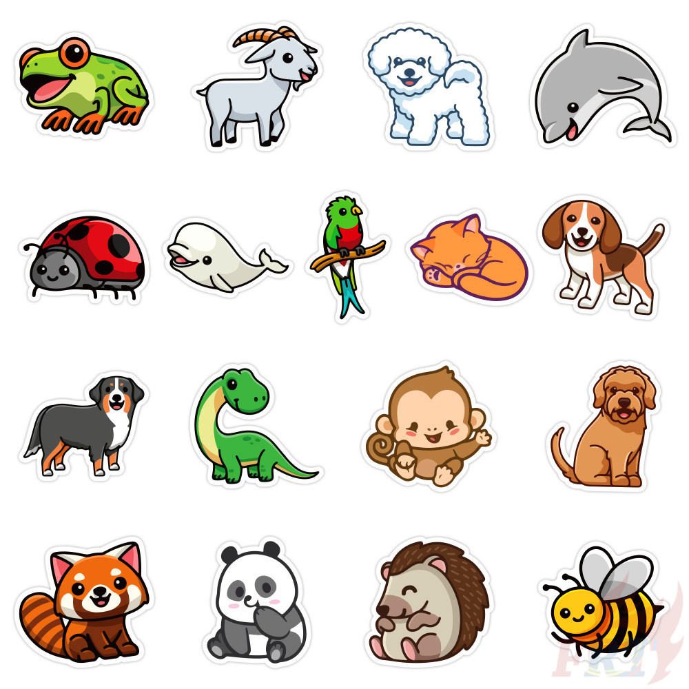 ❉ Sticker Hình Thú Cưng Dễ Thương Cho Bé ❉ Bộ 50 Miếng Dán Chống Thấm Nước Thời Trang