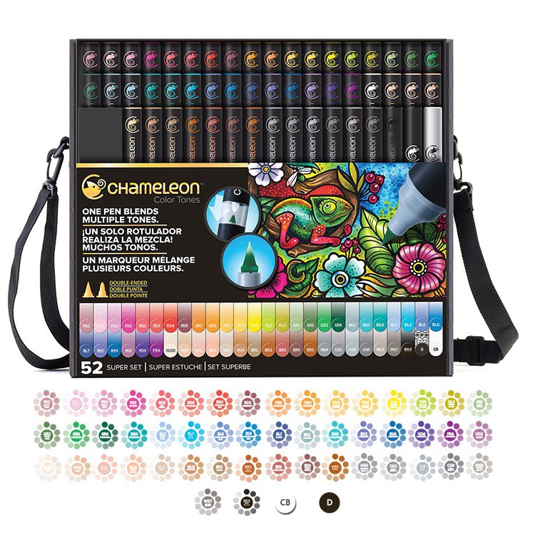 Bút marker Chameleon tự điều chỉnh đậm nhạt tạo hiệu ứng 3D One Pen Blends Multiple Tones 22/30/52 màu marker shop HKUK