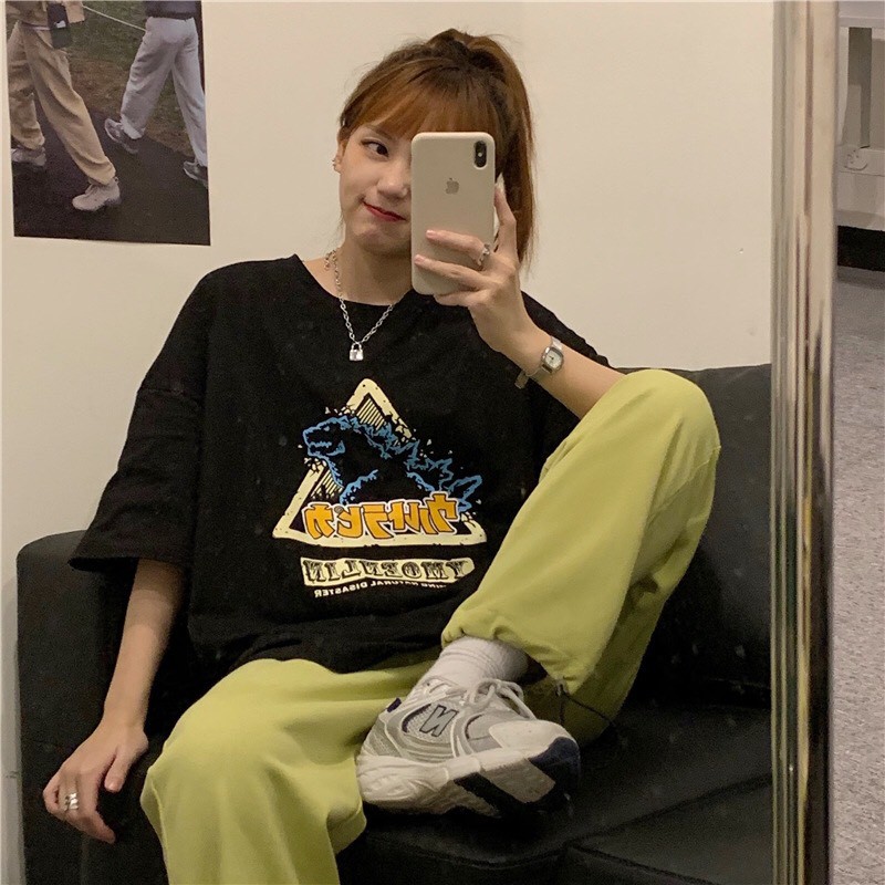 [Quà tặng là khẩu trang bạn nhé]Áo phông tay lỡ khủng long gozila siêu hót siêu dễ mặc-May22 | BigBuy360 - bigbuy360.vn