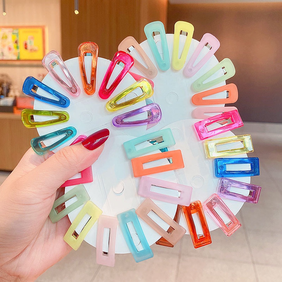 Set 10 kẹp tóc HAIMEIKANG màu kẹo đơn giản thời trang