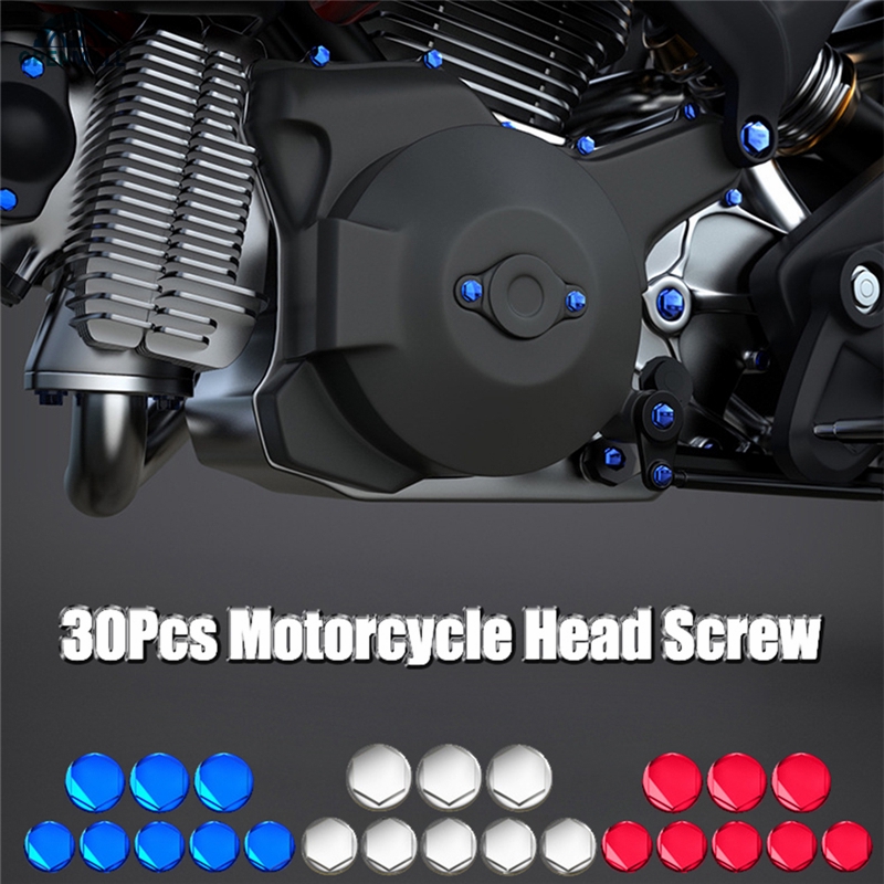 Set 30 Nút Bọc Đai Ốc Trang Trí Xe Mô Tô Chuyên Dụng