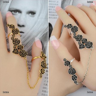 Women Multiple Rose Crystal Stack Knuckle Band Finger Rings Set Fashion Jewelry