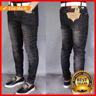 [Giảm 50%] Quần Jean Đen Xước Nhẹ Dáng Ôm Ống Côn Thời Trang Thời trang nam mùa hè 