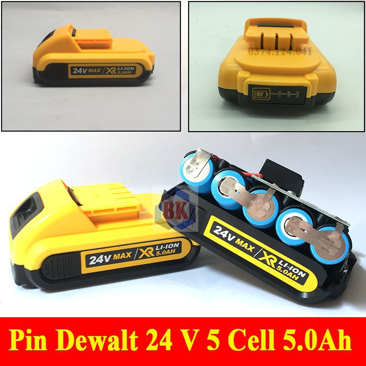 Pin Máy khoan Dewalt 24V Chuẩn 5 Cell 5000mAh - Hàng mới
