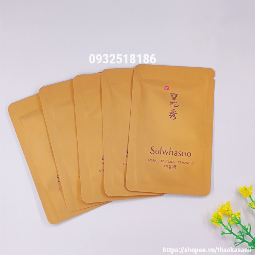 10 gói Sample Sulwhasoo mặt nạ ngủ nhân sâm Over Night Mask Ex