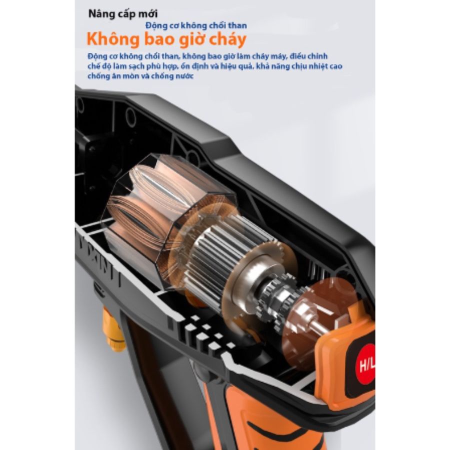 Máy rửa xe mini cầm tay áp lực lớn