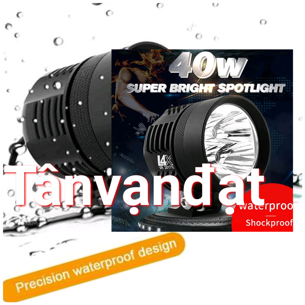 Combo bóng đèn trợ sáng đèn led L4X zin mạch xanh 2 lớp và Cụm công tắc Tắt-Mở màu Đen Cam có chuyển Mạch Pasing