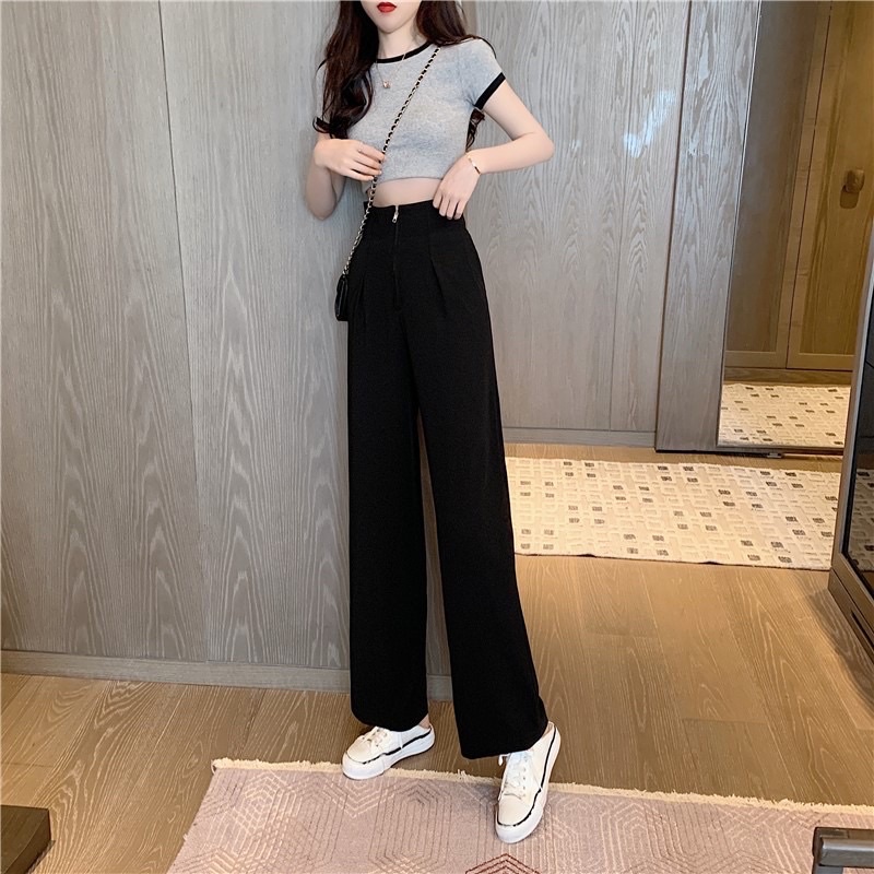 [CỰC DÀY DẶN] Quần Dài Ống Suông Cạp Cao Khóa Kéo Trước HOT TREND Chất Lượng &lt;Q1&gt; HIEKIE