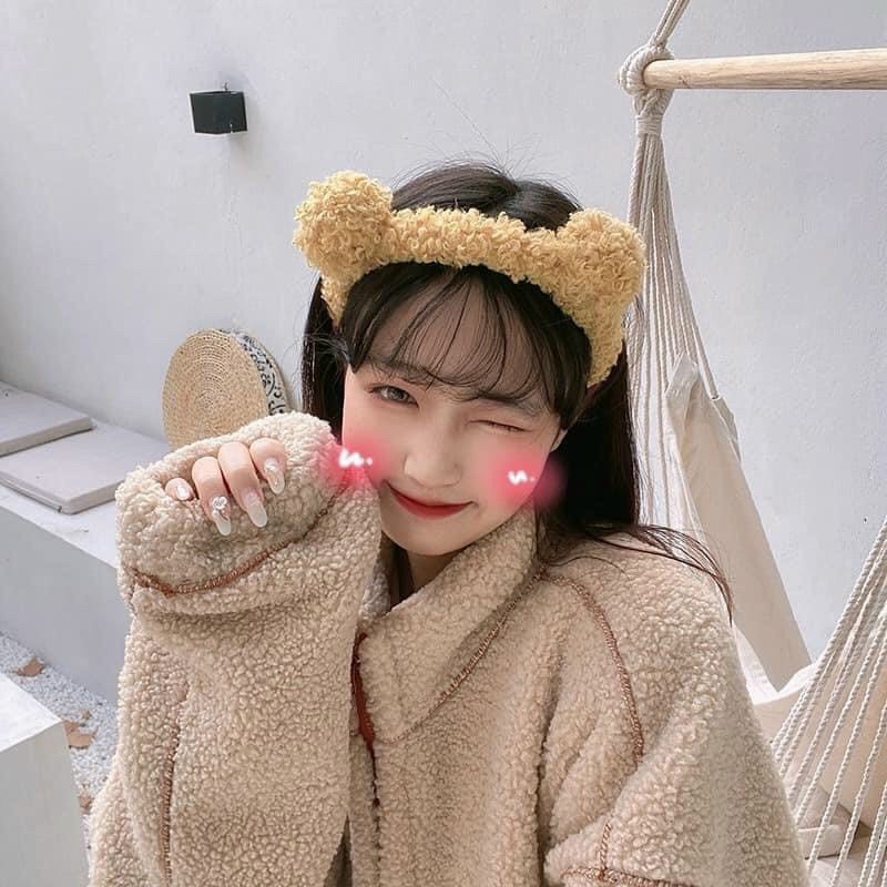 Băng Đô Cài Tóc Hàn Quốc Hình Gấu Lông Xù Style Ulzzang Hàn Quốc HOT TREND PKTL0373