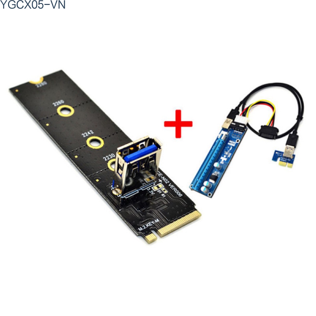 Cáp Chuyển Đổi M.2 Sang Pci-E X16 Nvme Vga 4pin 6pin Sata Cho Miner Mining