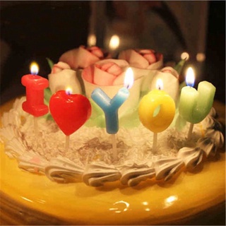 Nến chữ i love you trang trí bánh kem