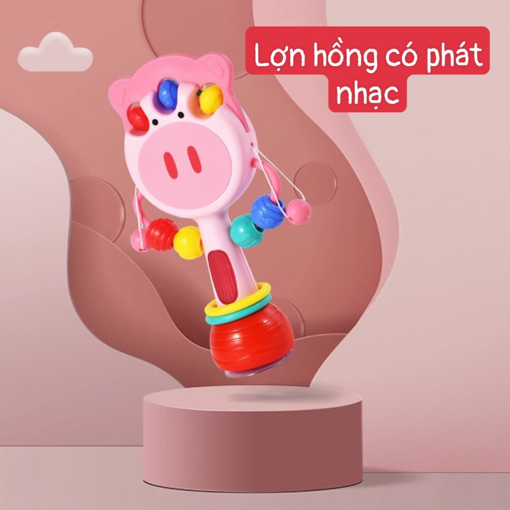 Đồ chơi xúc xắc kèm gặm nướu cao cấp có đế dính hút chân không cho trẻ em dochoigo.vn
