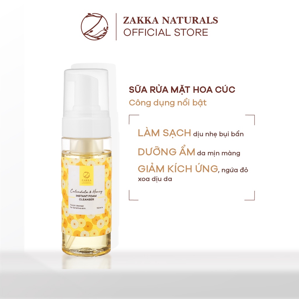 Bộ Đôi Hoa Cúc Zakka Naturals Calendula &amp; Honey Làm Sạch Và Cấp Ẩm Dịu Nhẹ Cho Da Nhạy Cảm 13