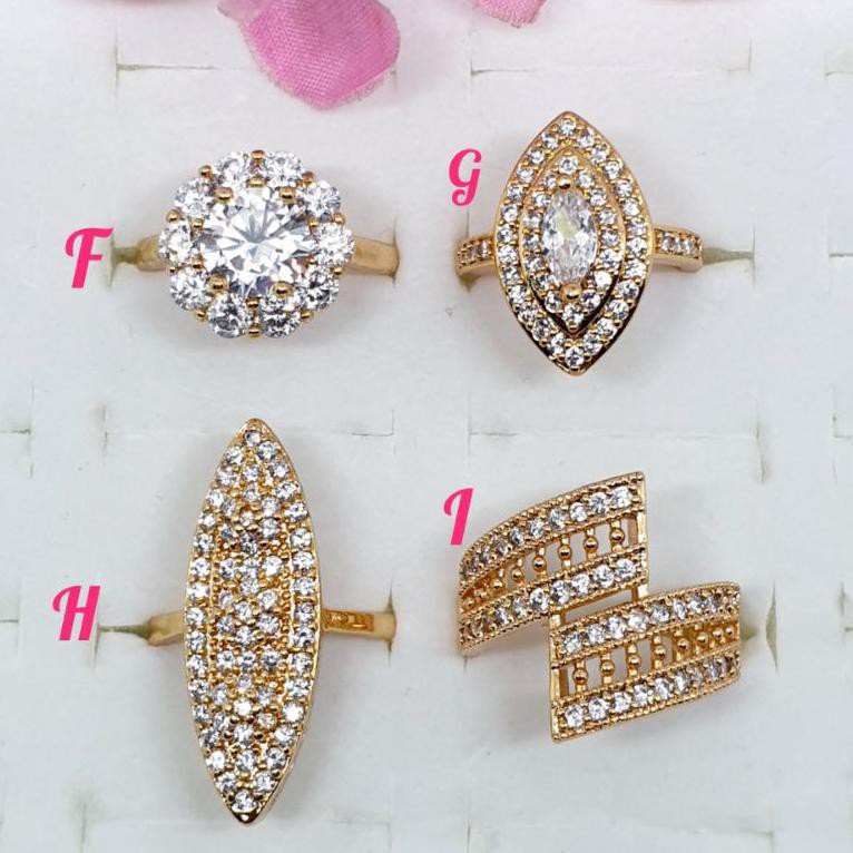 Sang Trọng Nhẫn Mạ Vàng 18k Đính Đá Zircon Get-02