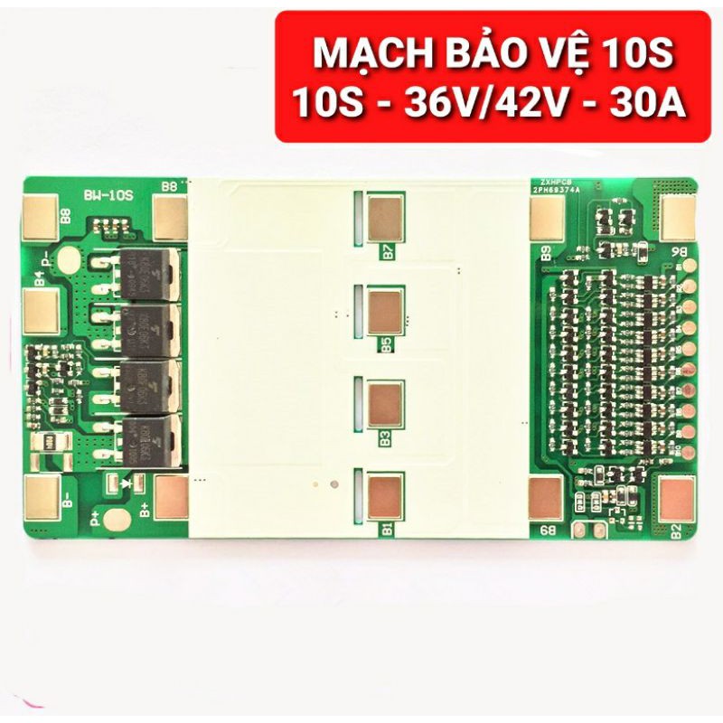 achun.vn - MẠCH BẢO VỆ 10S - 36V/42V  XẢ 30A CHO PIN HỆ 3.7V - XE ĐIỆN CÂN BẰNG