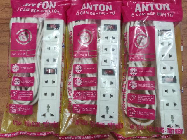 Ổ cắm điện có dây chịu tải cao 2500W ANTON - 2.5m / 4.5m / 6.5m