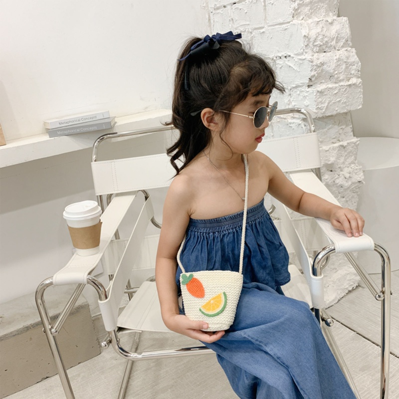 Túi Rơm Đeo Vai Có Khóa Kéo Thời Trang Mùa Hè Cho Bé Gái