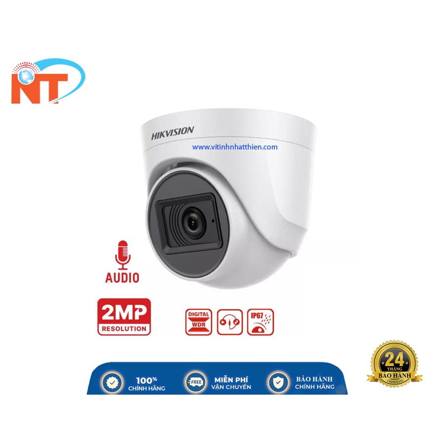 CAMERA HD-TVI ANALOG HIKVISION DS-2CE76D0T-ITPFS, TÍCH HỢP MICRO