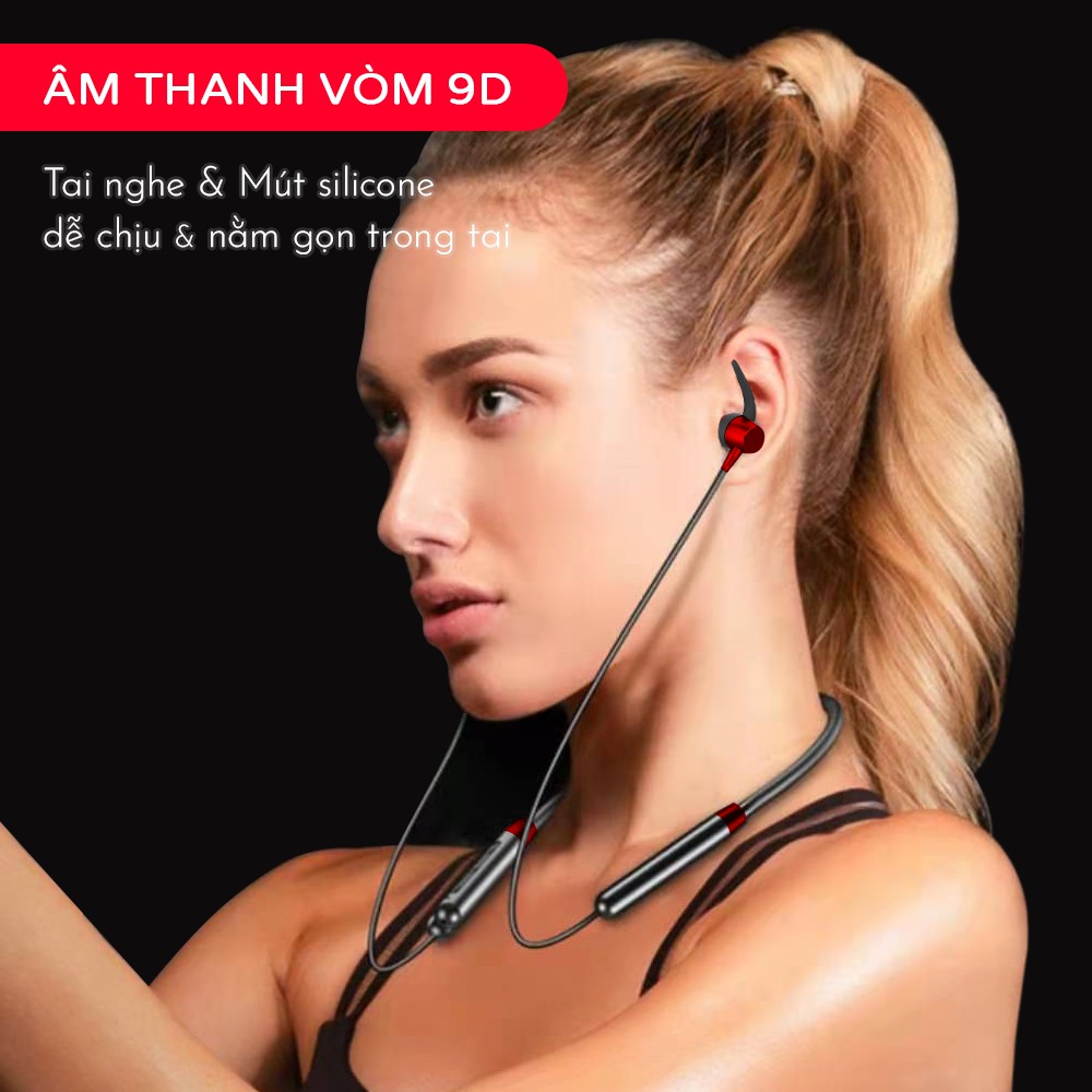 Tai nghe bluetooth thể thao đeo cổ FENGZHI BR101 popup 5.0 mút đệm tai cho Iphone Samsung Oppo Vivo Huawei Xiaomi