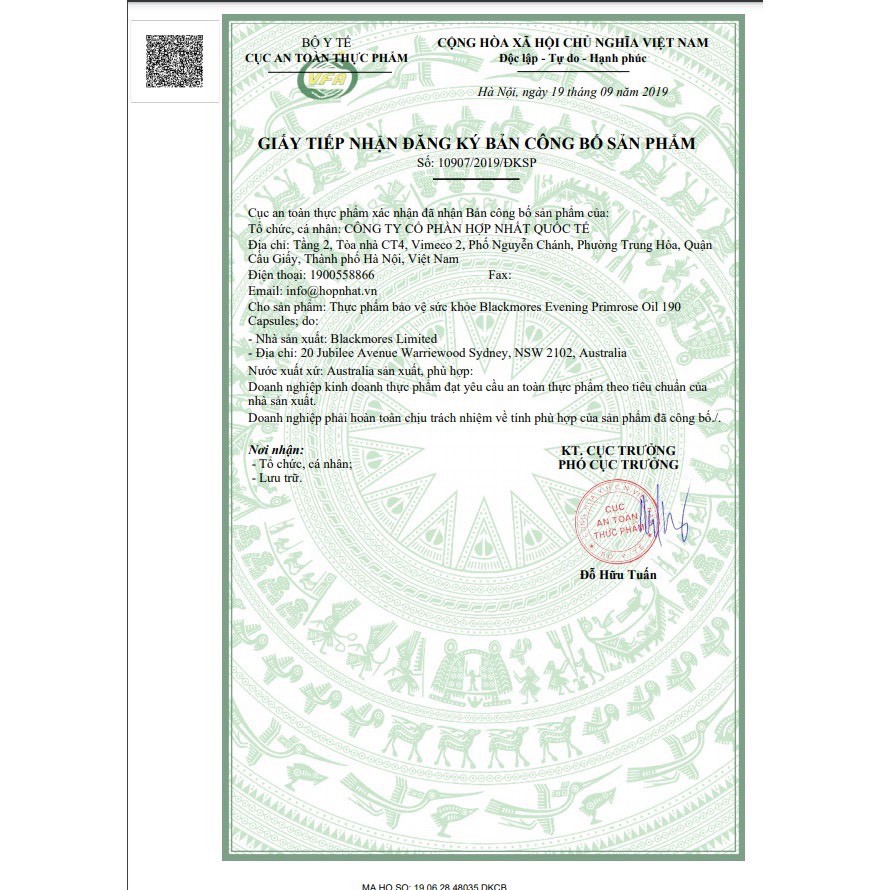 Tinh Dầu Hoa Anh Thảo Blackmores Evening Primrose Oil,190 viên