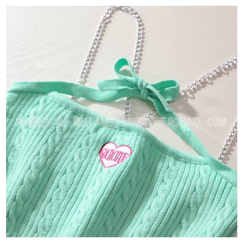 Áo Hai Dây Dệt Kim Dáng Ngắn Thời Trang Mùa Hè Quyến Rũ Cho Nữ