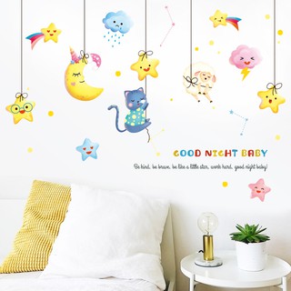 Decal dán tường   chúc bé ngủ ngon (good night baby)