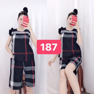 Đồ bộ quần lửng vải kate