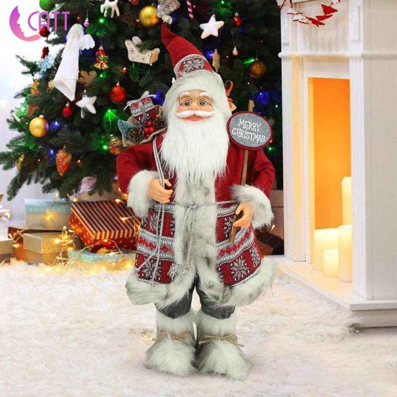 [Dadada1] Búp Bê Ông Già Noel Đứng Kèm Túi Quà Trang Trí Bàn Trong Nhà